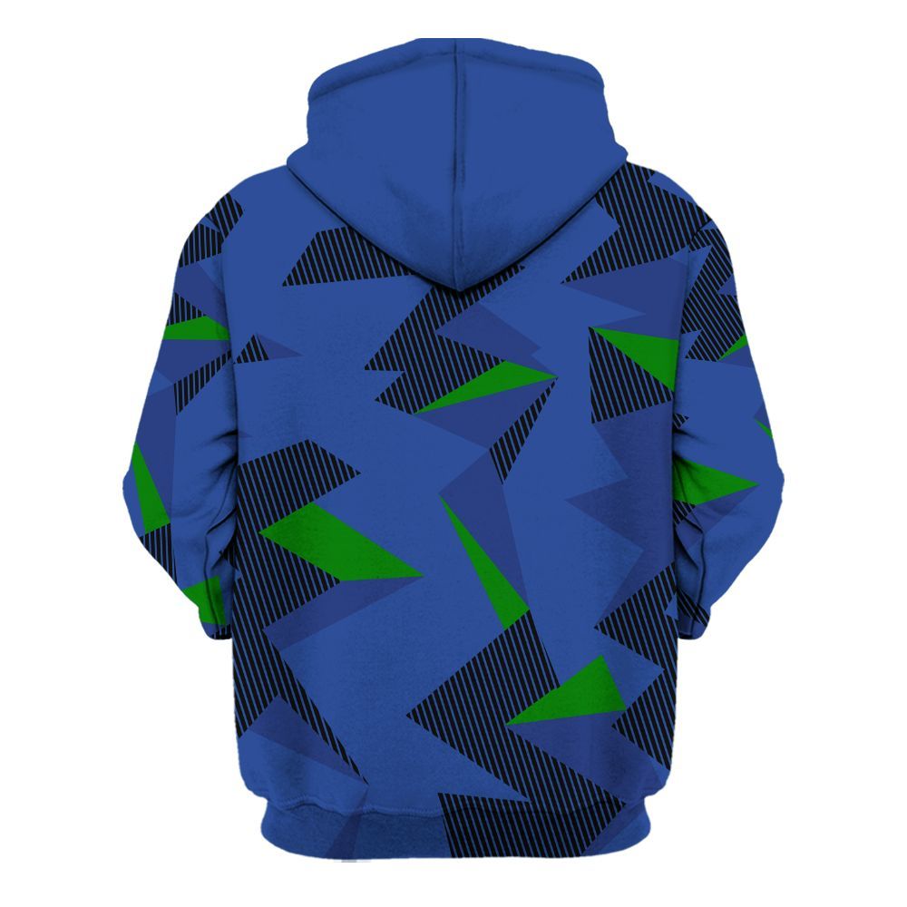 Hoodie To Match Retro Hyper Royal 13s - Geometric Camouflage Pattern All Over Print