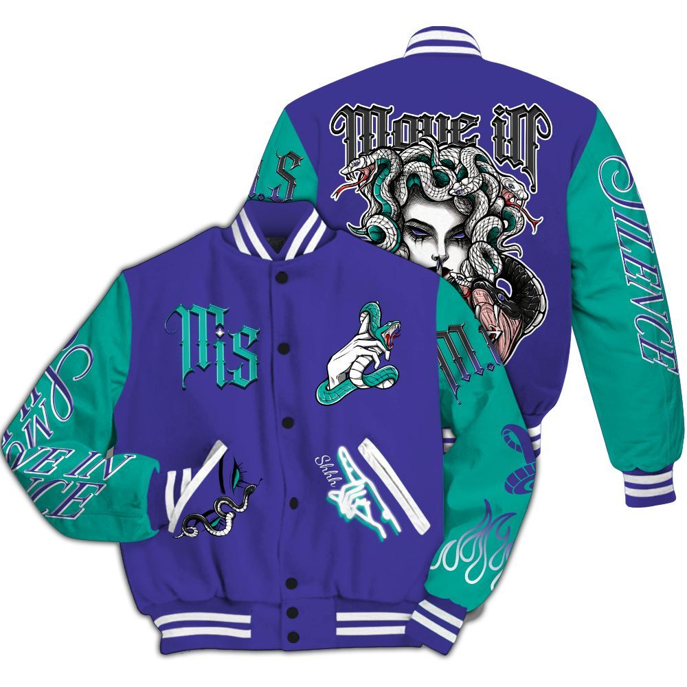 Varsity Jacket To Match Retro Grape 5s - Girl Move In Silence All Over Print