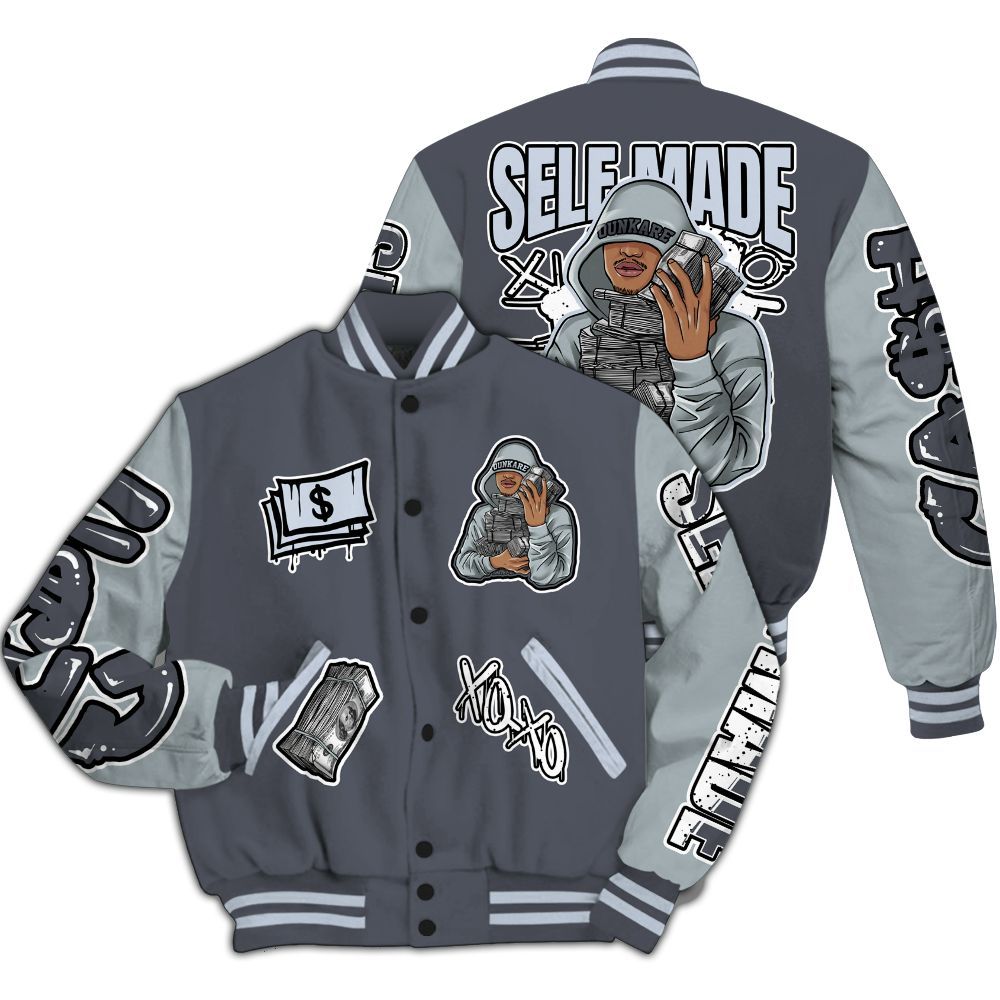 Varsity Jacket To Match Retro Wolf Grey 5s - Selfmade Unique All Over Print