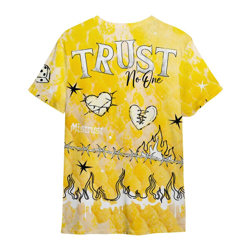 Shirt To Match Low Yellow Python 11s - Trust No One Snake-Bite Doodle Crayon All Over Print