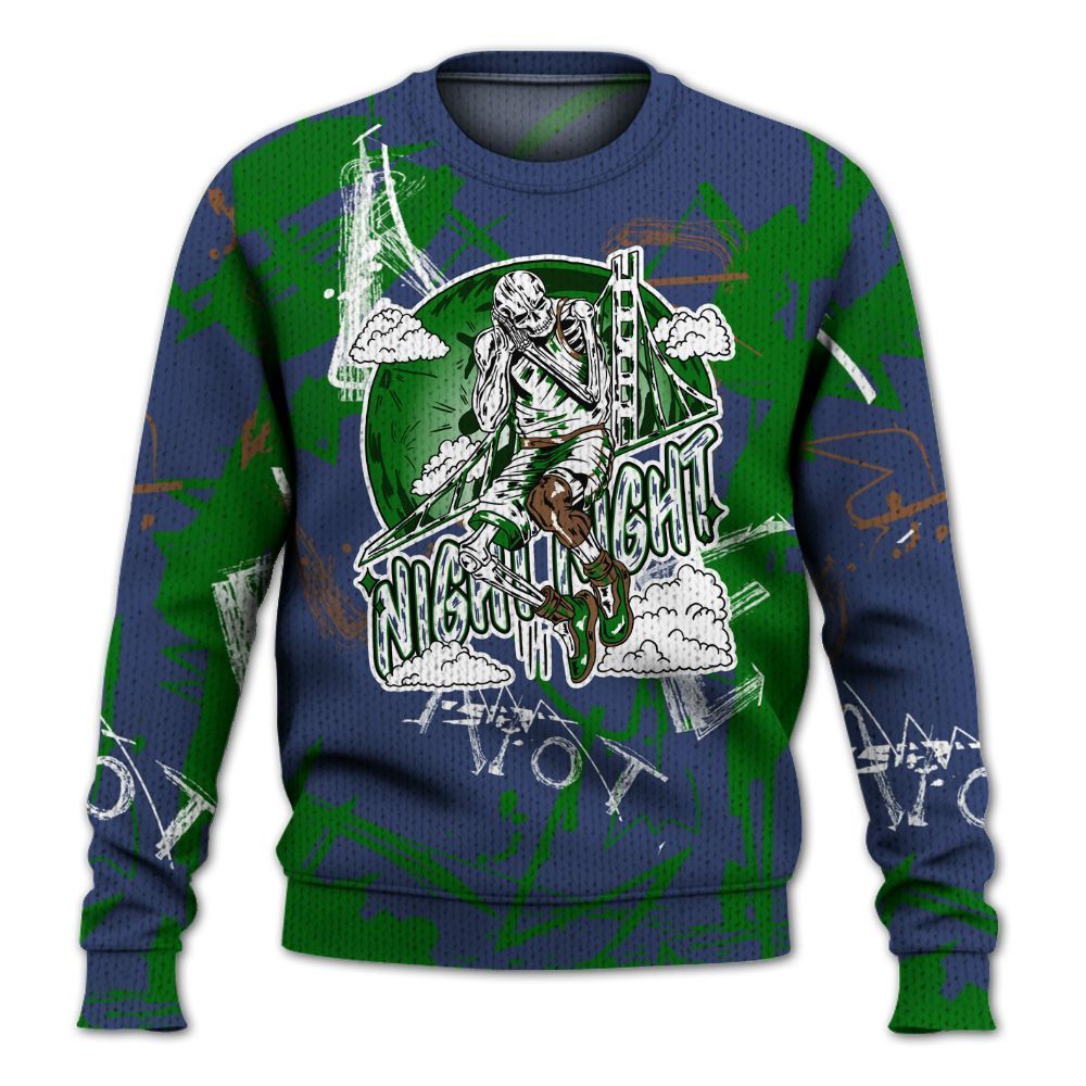 Knitted Sweater To Match Midnight Navy 13s - Seeya Skeleton Messyz