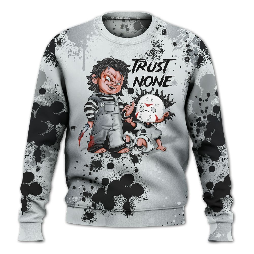 Sweatshirt To Match Cap And Gown 6s - Trust No One Scary All Over Print