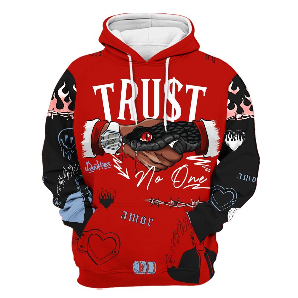 Hoodie To Match Retro Fire Red 6s, Snake Trust No One All Over Print