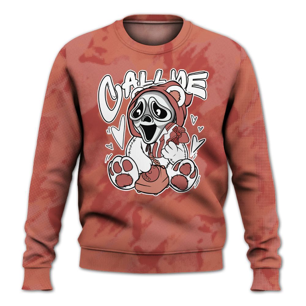 Sweatshirt To Match Dune Red 13s - Call Me Bear Abstract Halftone All Over Print