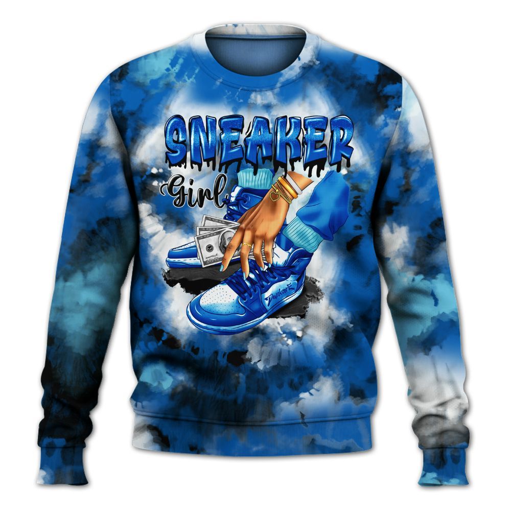 Sweatshirt To Match Dunk Low Argon - SNEAKER Girl Money Drip Tie Dye All Over Print
