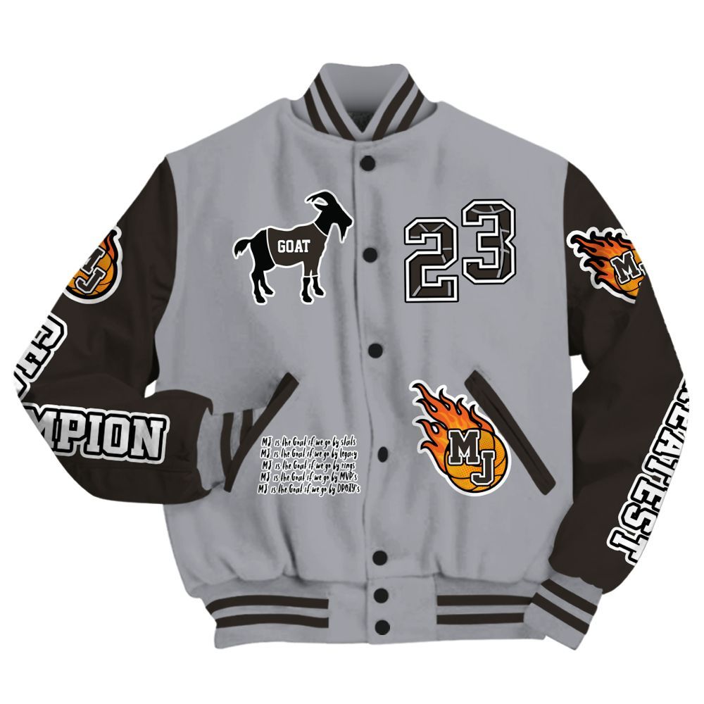 Varsity Jacket To Match Baroque Brown 12s - 23 G.0.A.T Jump Up Basketball All Over Print