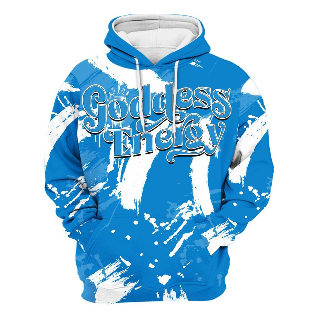 Hoodie To Match Industrial Blue 4s - Goddess Energy Retro Military Blue 4s Outfit All Over Print