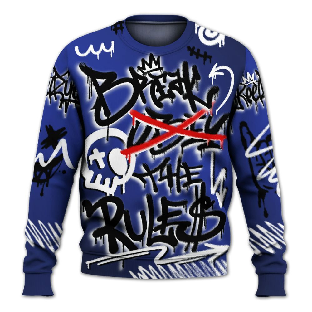Sweatshirt To Match Air Max Plus Black Racer Blue - Break Rules Streetwear All Over Print