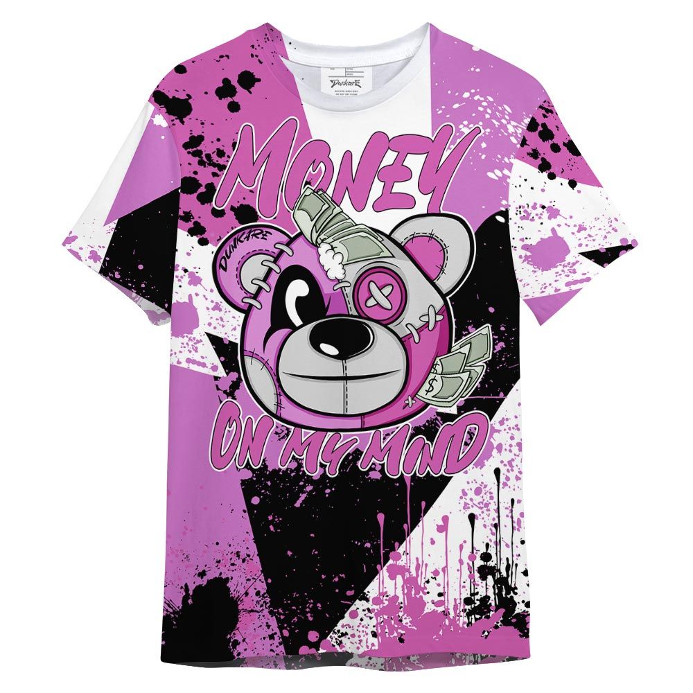 Shirt To Match Hyper Violet 4s T- - Money On My Mind Bear T- Shirt Graphic Splatter Unisex 2901 NCMD
