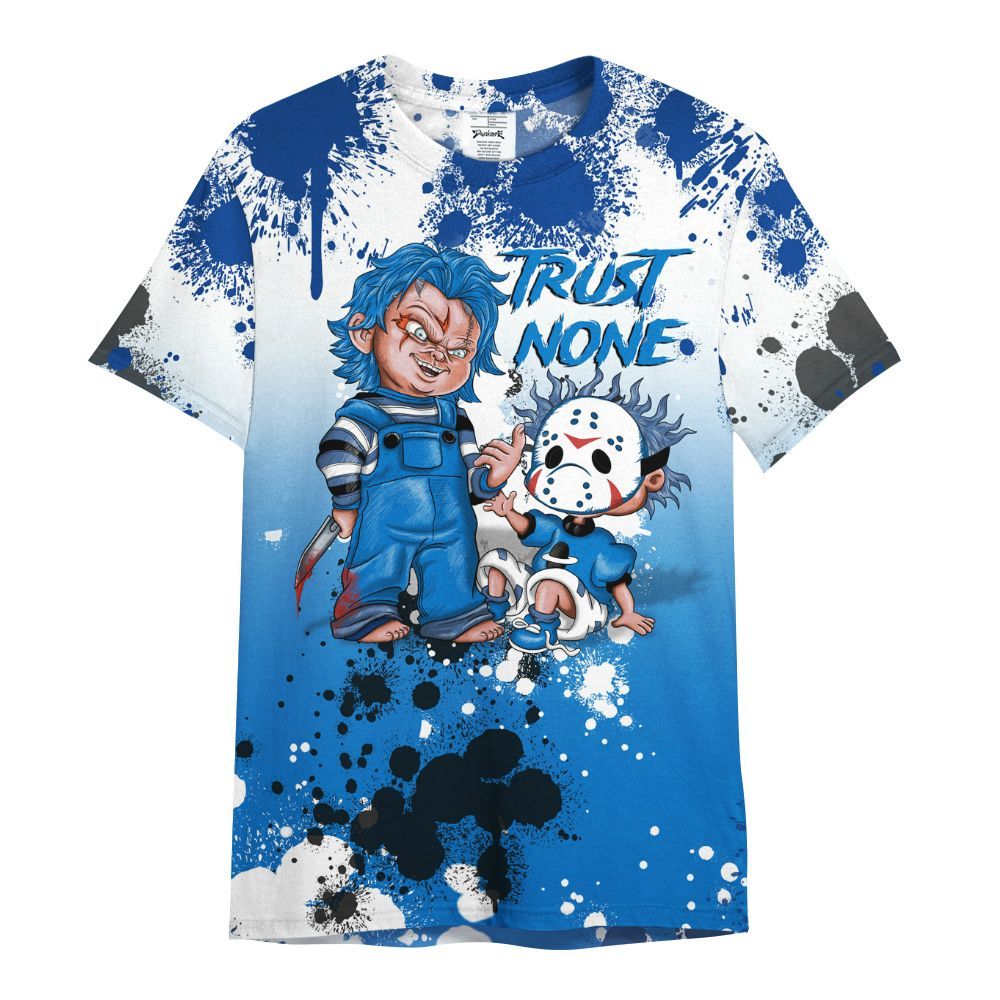 Shirt To Match Blueberry 12s - Trust No One Scary All Over Print