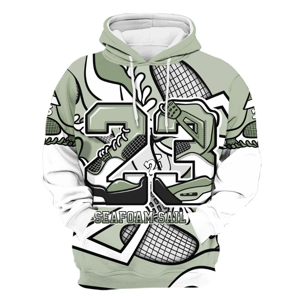 Hoodie To Match Seafoam Sail 4s - Number 23 Style 4s All Over Print