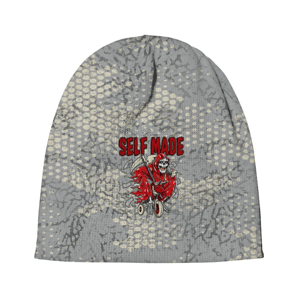 Beanie Hat To Match Cement Grey 3s - Self Make Skeleton Banknotes Art Graphic