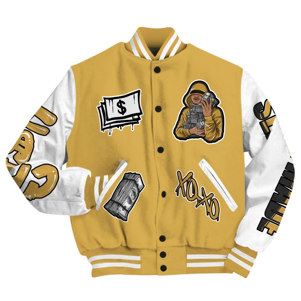 Varsity Jacket To Match Retro Light Ginger 14s - Selfmade Unique All Over Print