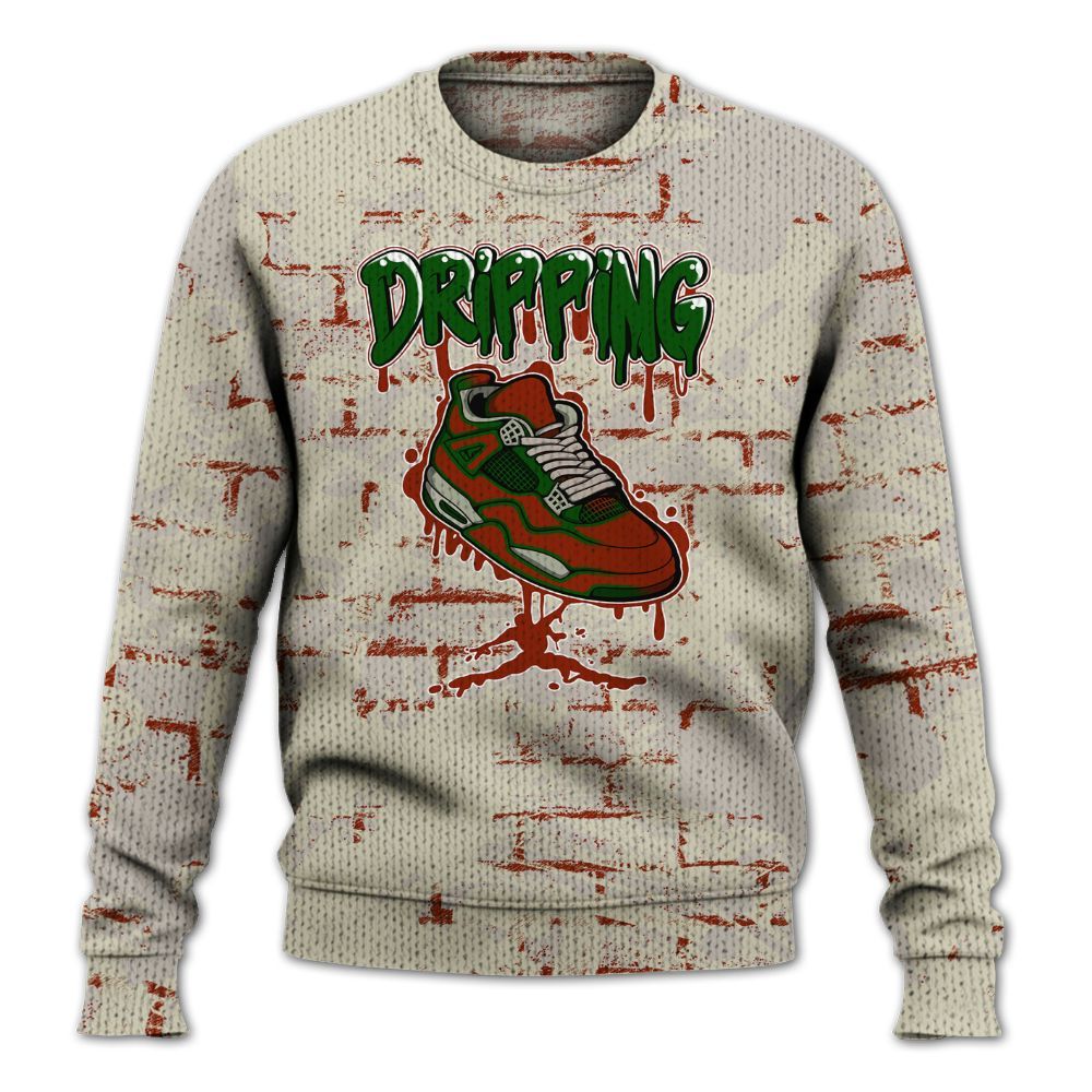 Knitted Sweater To Match El Grito 5s - Dripping Shoe 4S Graphic Street Art