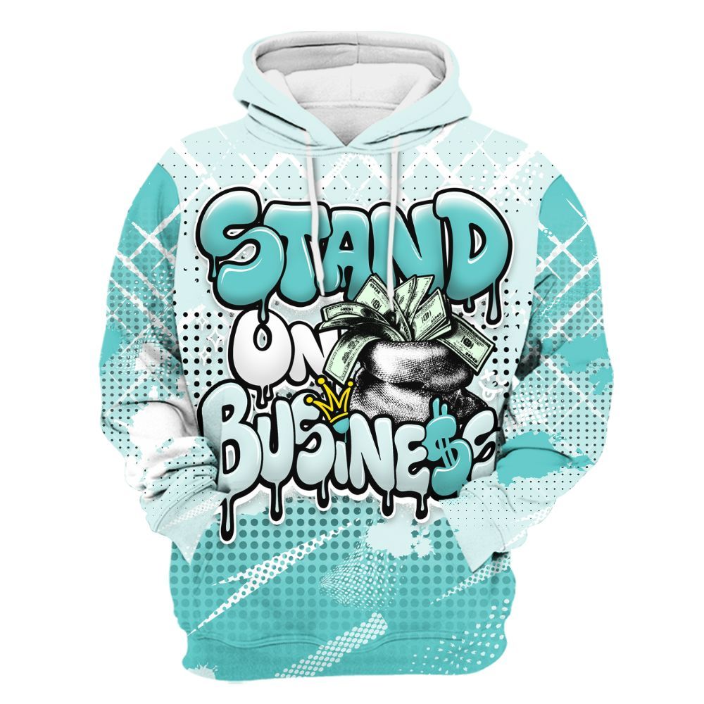 Hoodie To Match KD 4 Easter Mint Candy - Halftone Stand Business Drip All Over Print
