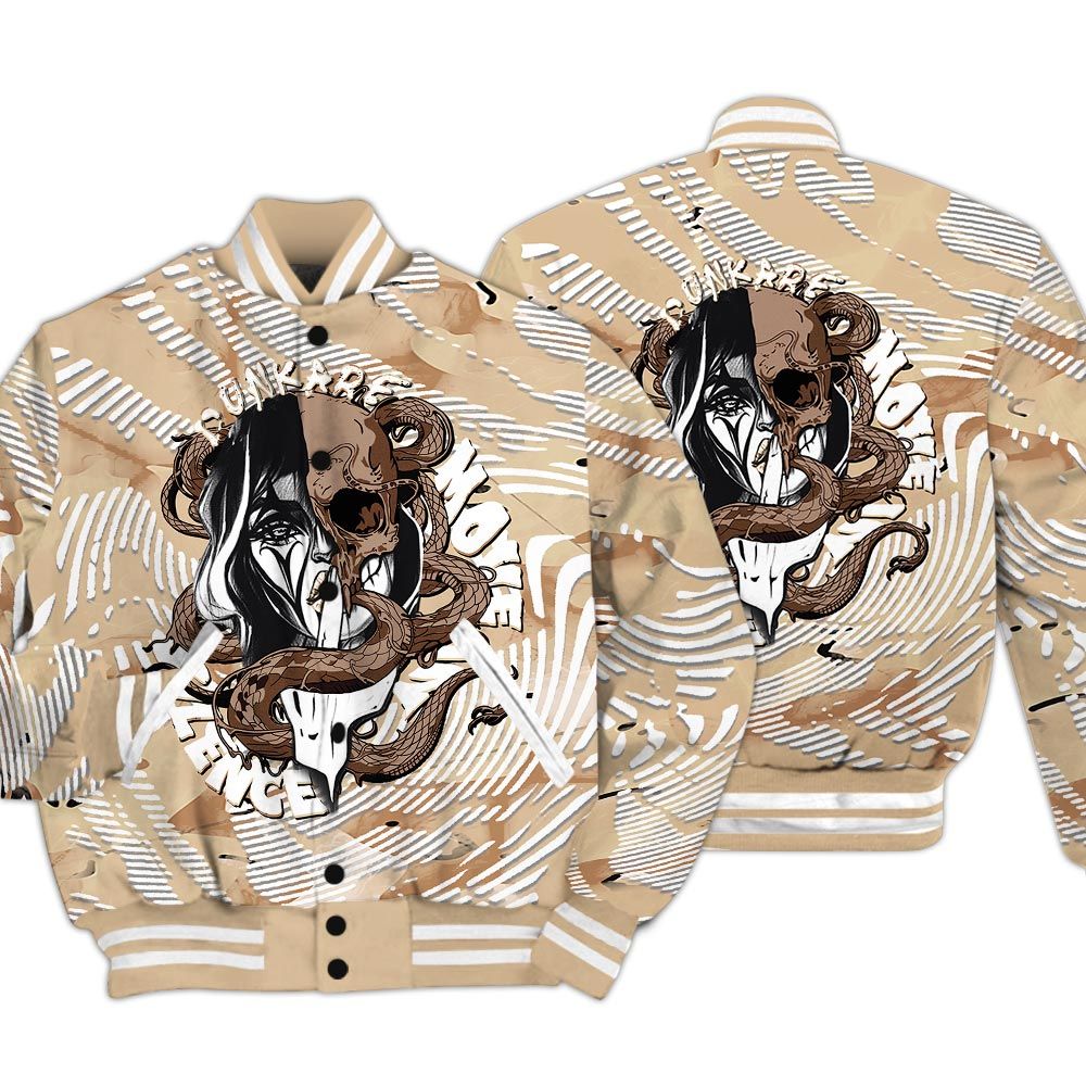 Varsity Jacket To Match Desert Camo 3s - Move In Silence Fume Varsity Jacket Unisex