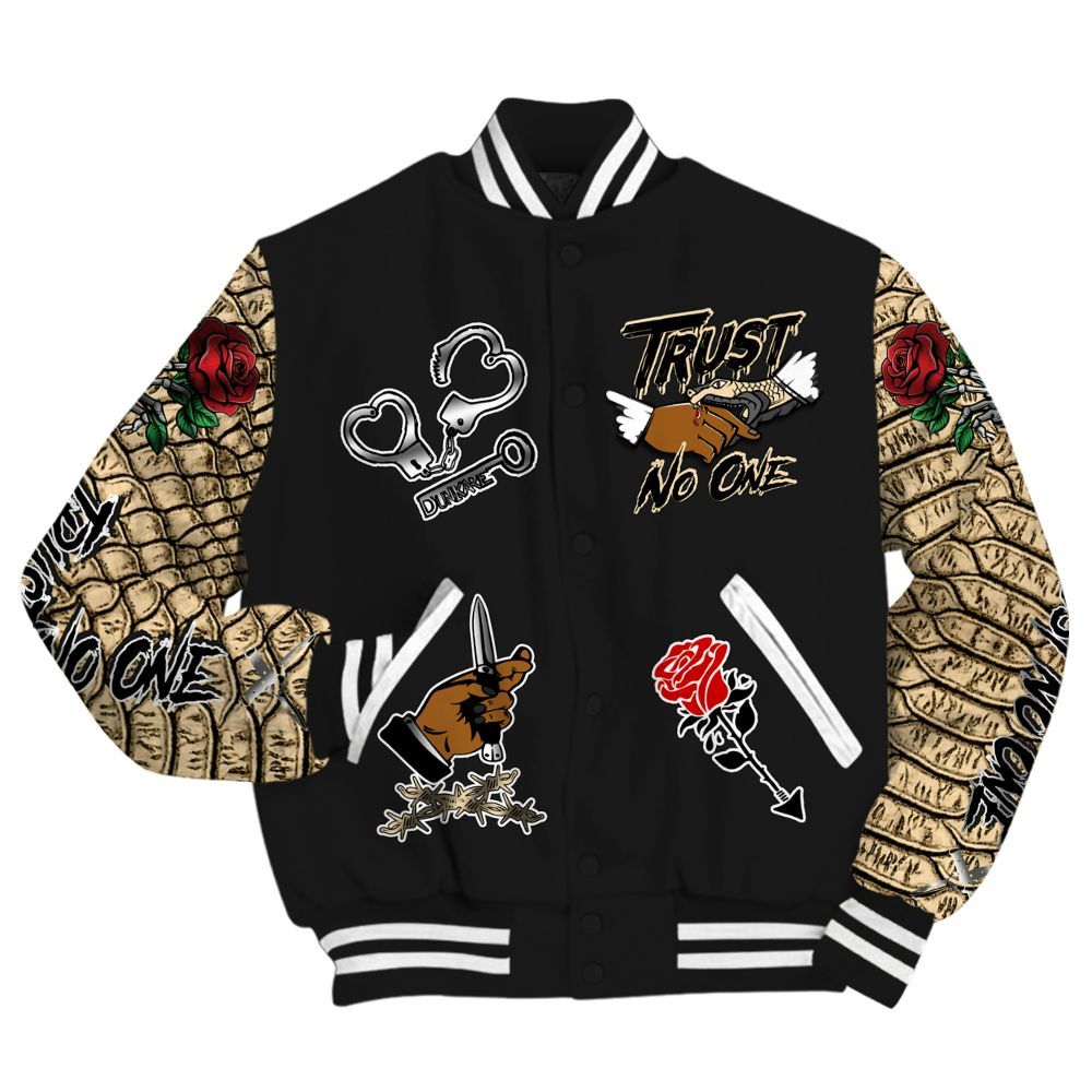 Varsity Jacket To Match Kobe 9 EM Mambacita - Trust No One Dripping All Over Print