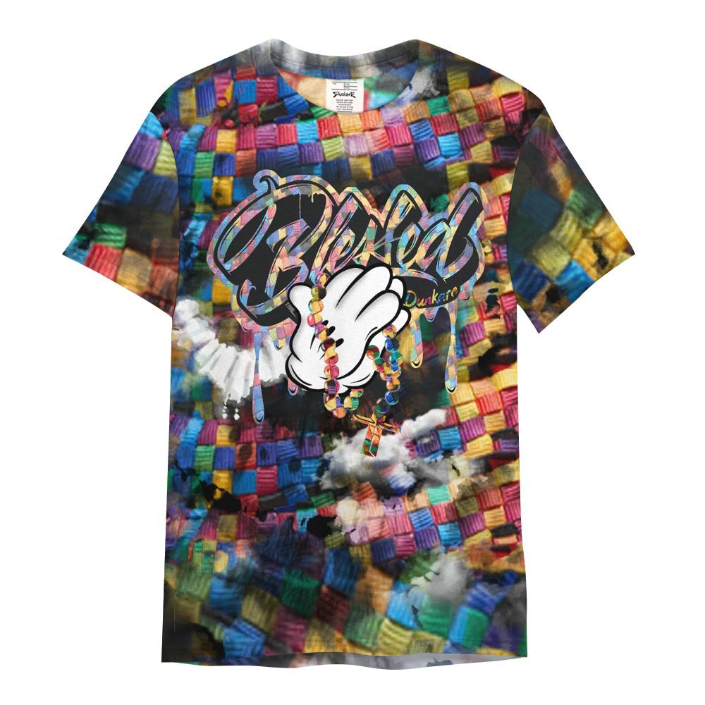 Shirt To Match Air Rainbow Weave - God Blessed Tie Dye All Over Print