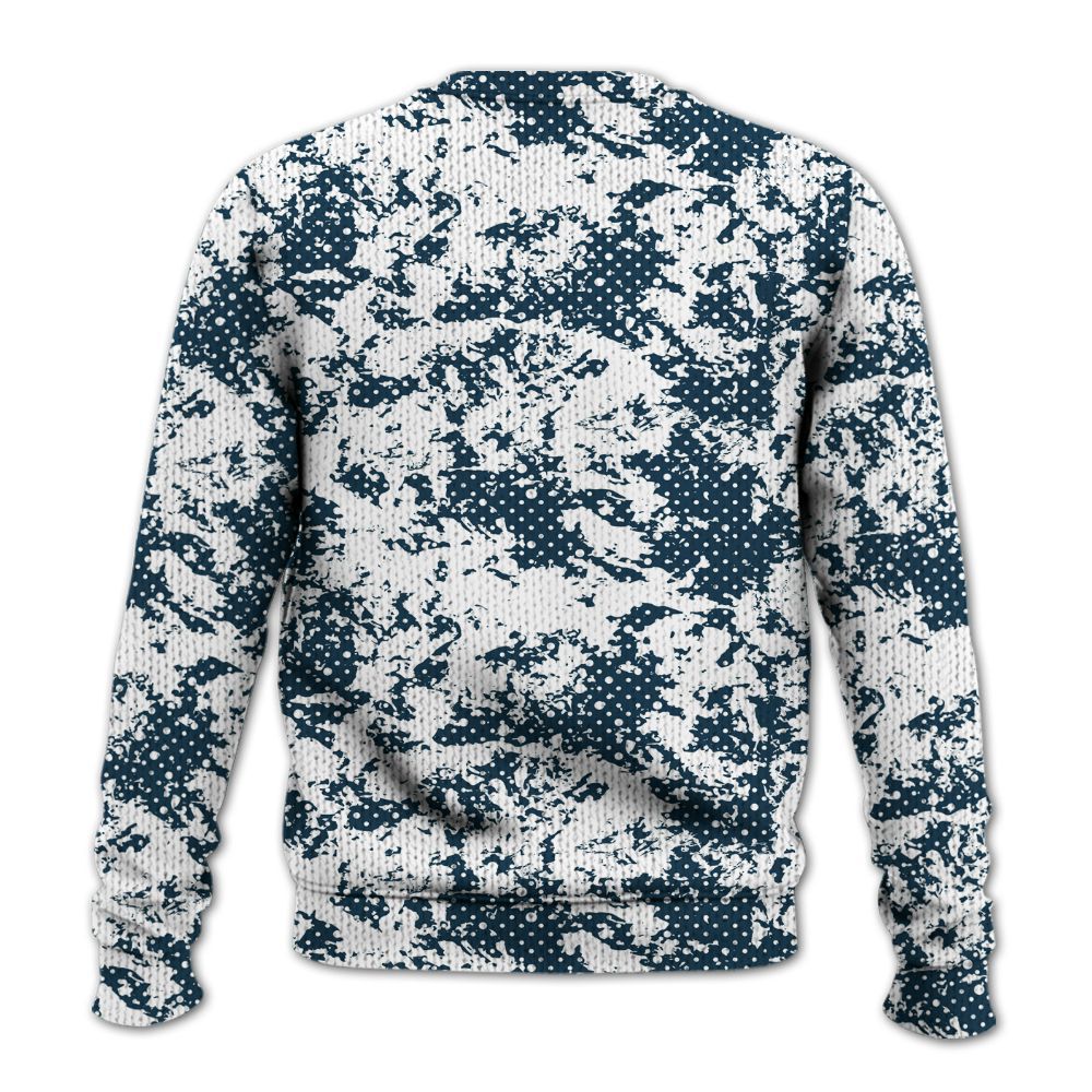 Knitted Sweater To Match Air Navy Baltic Blue - Show Me The Money Retro