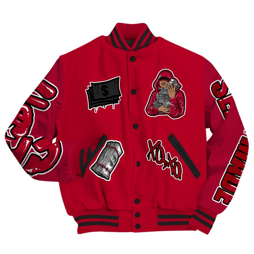 Varsity Jacket To Match Air Foamposite Pro Gym Red - Selfmade Unique All Over Print
