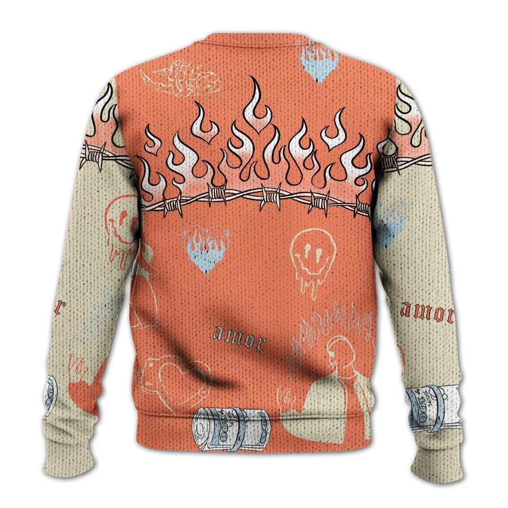 Knitted Sweater To Match DJ Khaled Crimson Bliss 5s - Snake Trust No One