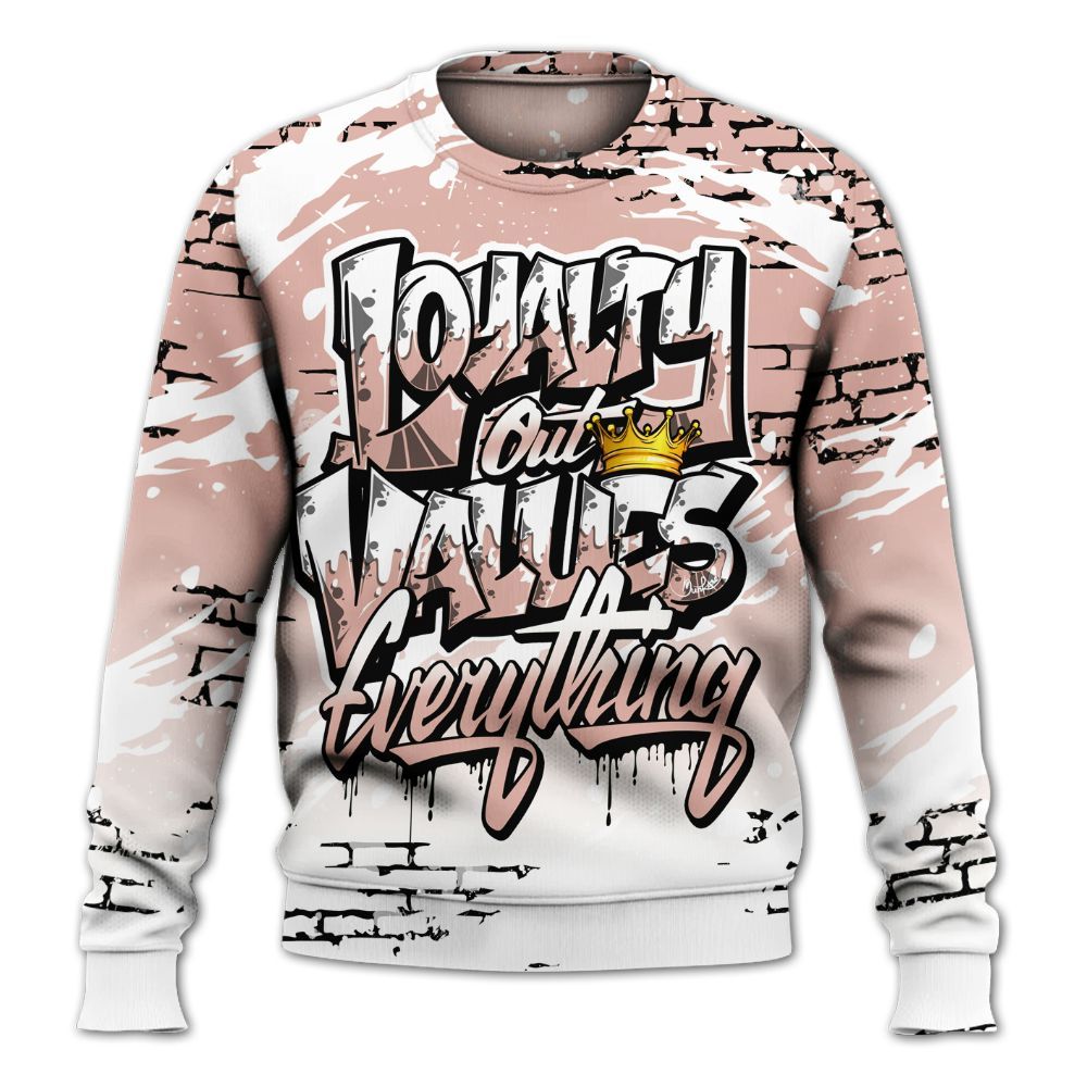 Sweatshirt To Match Dunk Low Pink Velvet - Values Of Loyalty Drip All Over Print