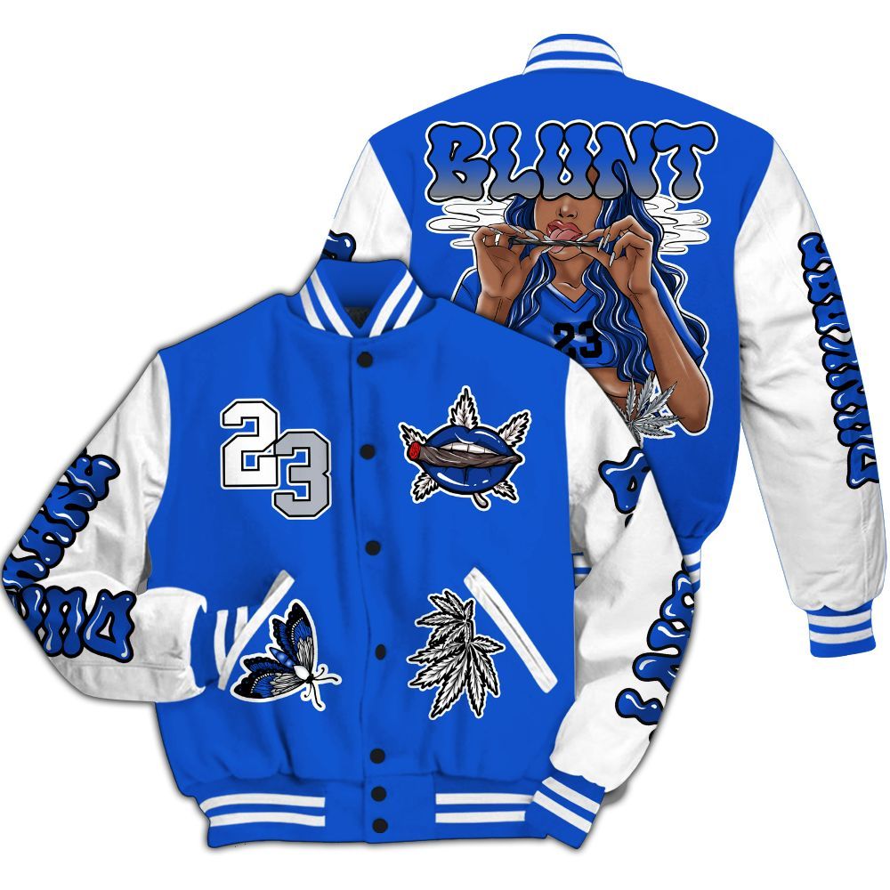Varsity Jacket To Match Air Foamposite One Royal - Bluntz Unique All Over Print
