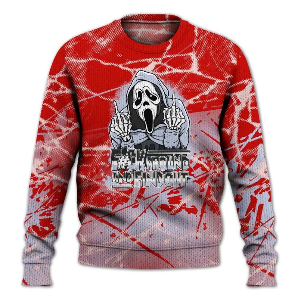 Knitted Sweater To Match Fire Red 6s - F#CK And Find Out Graphic