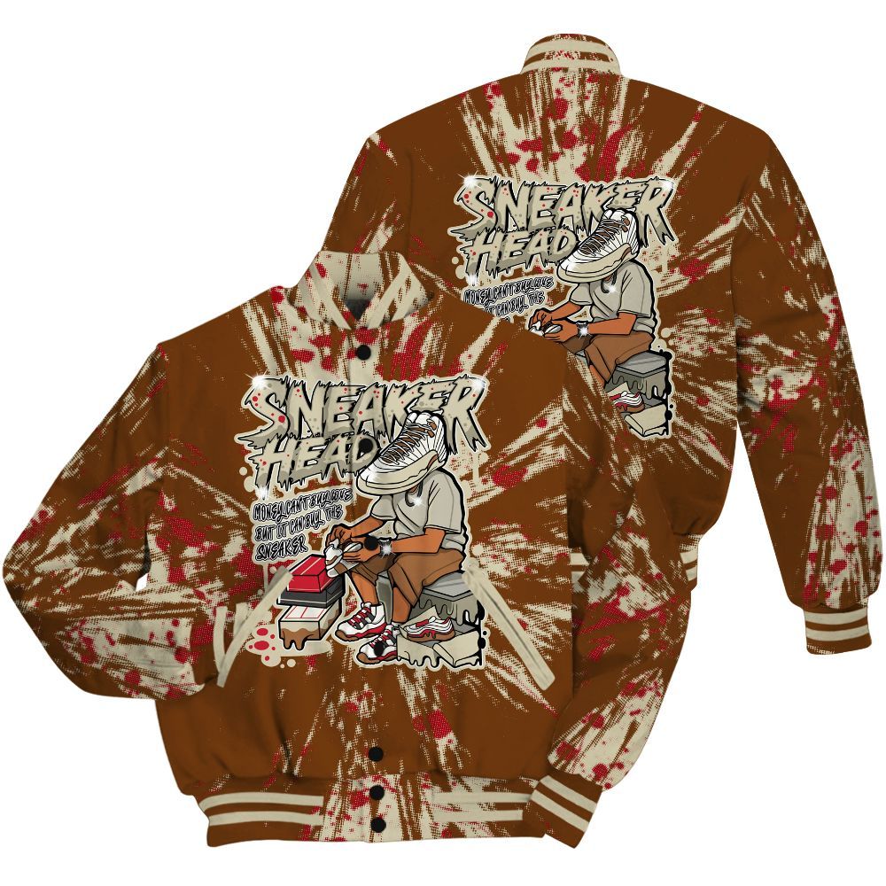 Varsity Jacket To Match Archaeo Brown 5s Shirt - Sneakers Headache Graphic Luxury All Over Print