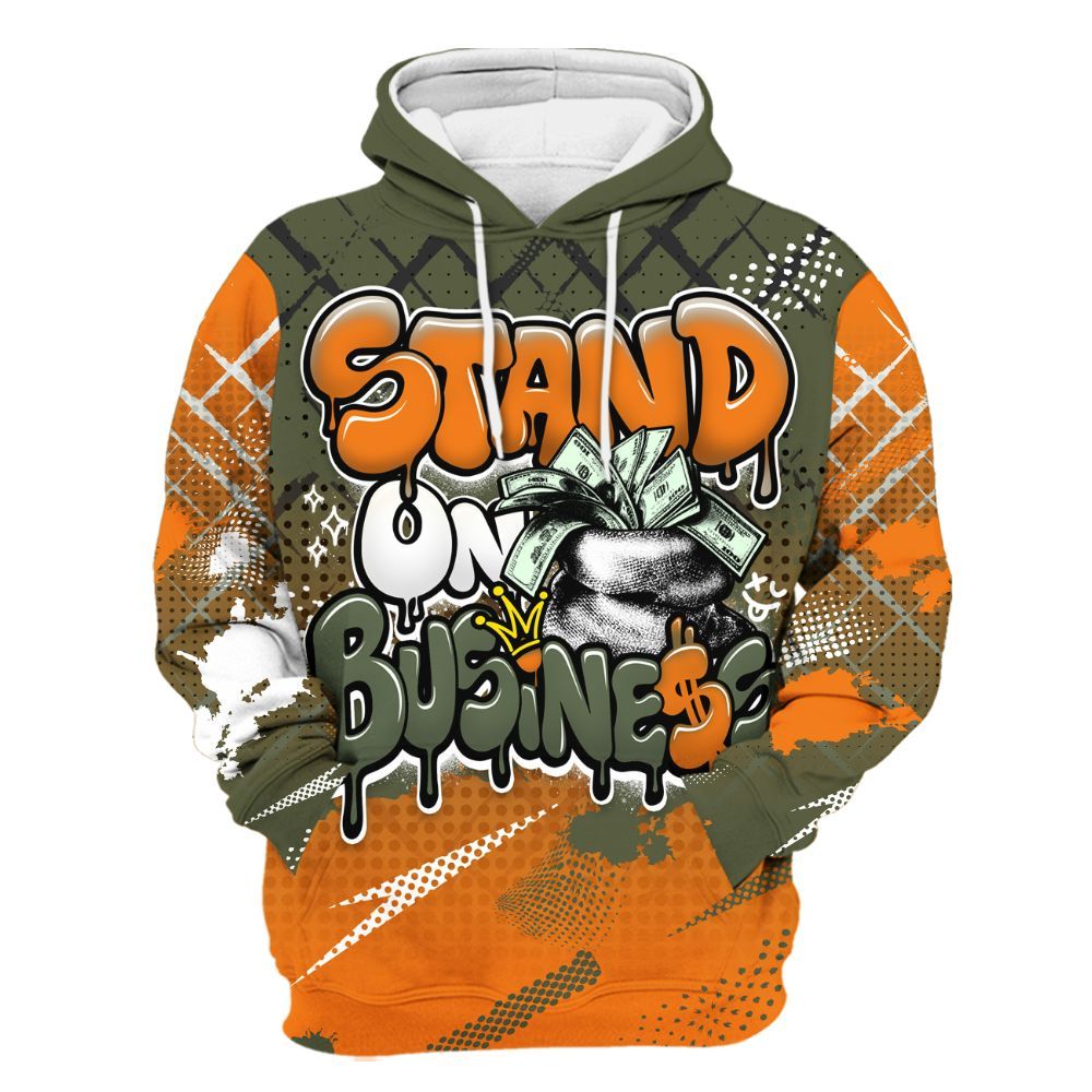 Hoodie To Match Retro Undefeated 4s - Halftone Stand Business Dripping All Over Print