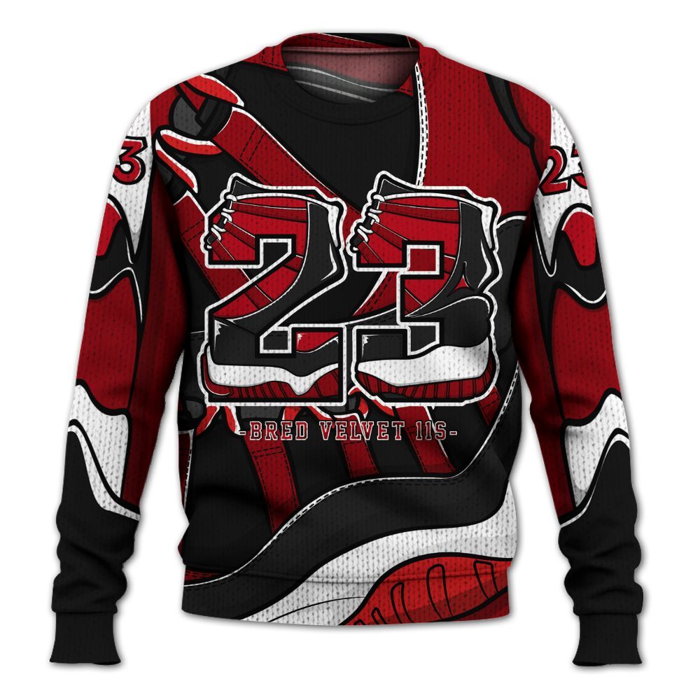 Sweater To Match Bred Velvet 11s - Number 23 Style 11s Graphic