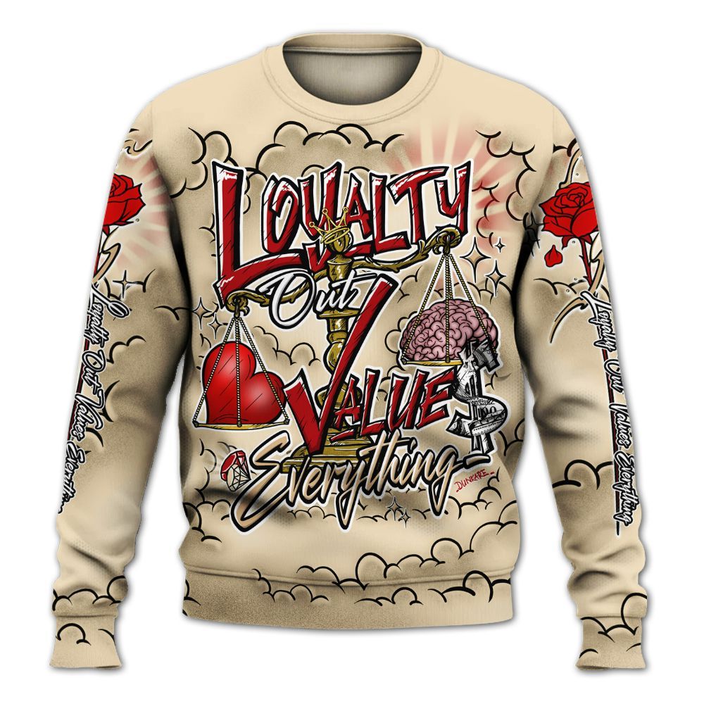 Sweatshirt To Match Dunk Low Strawberry Waffle - Loyalty Wins Everything All Over Print