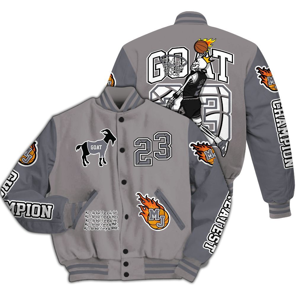 Varsity Jacket To Match Cool Grey 11s - 23 G.0.A.T Jump Up Basketball All Over Print