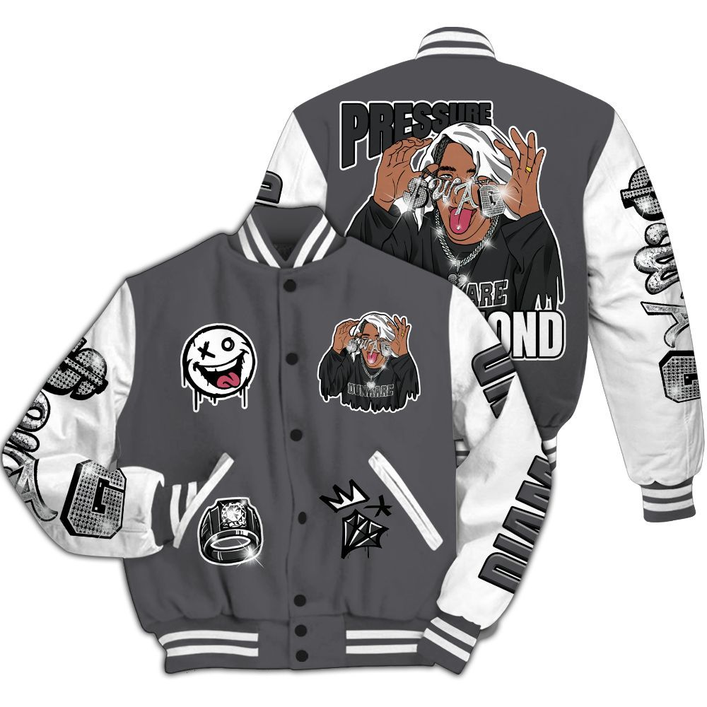 Varsity Jacket To Match White Thunder 4s - Pressures Makes Varsity Jacket To Match All Over Print