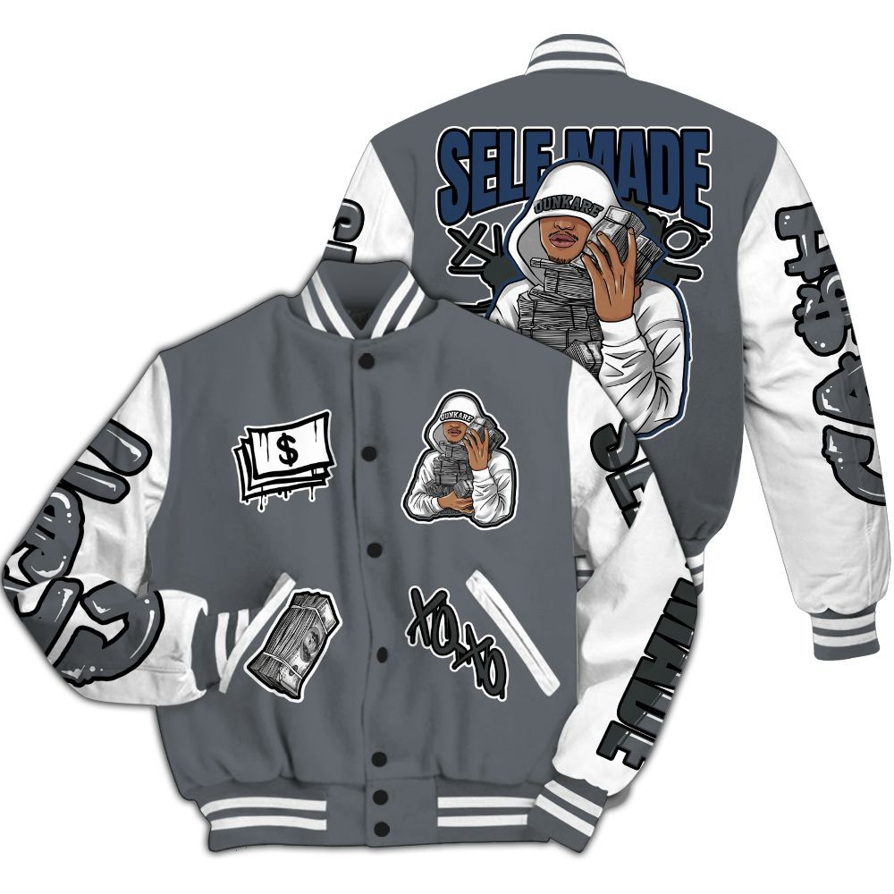Varsity Jacket To Match Flint Grey 9s - Selfmade Unique All Over Print