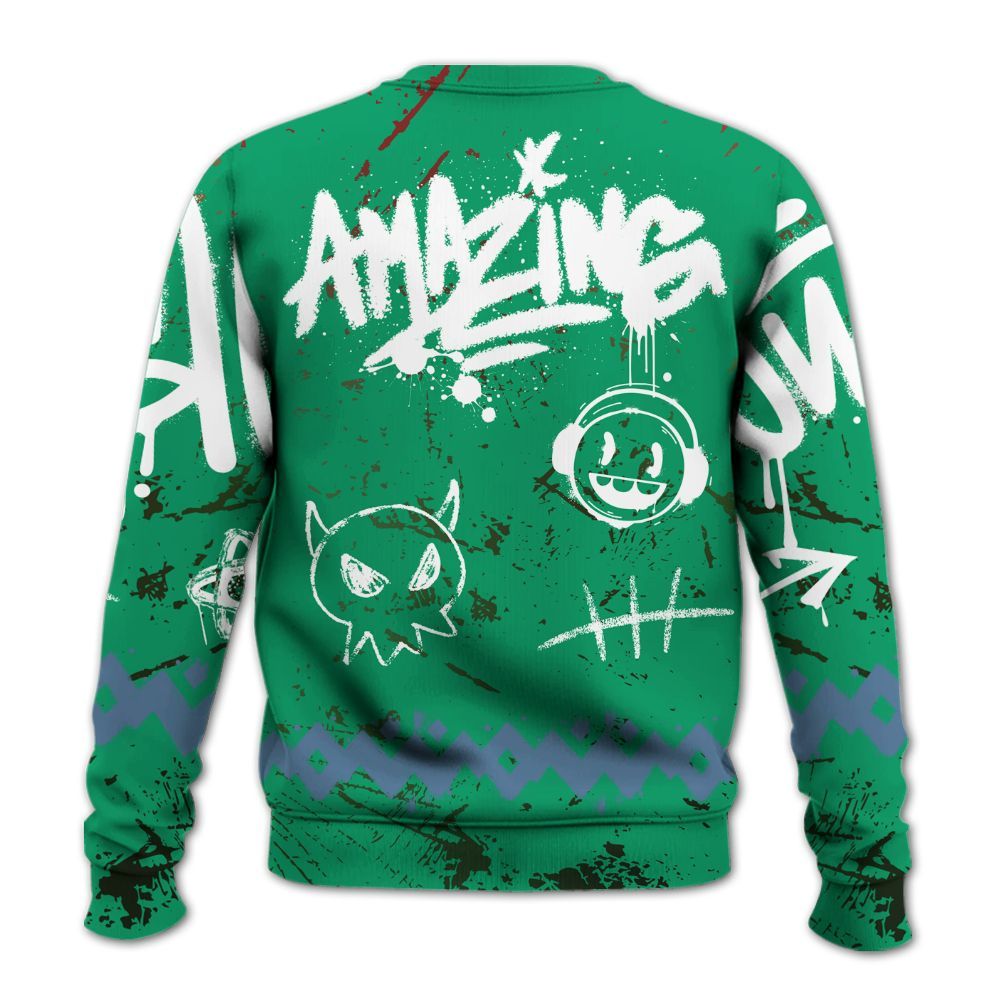 Sweatshirt To Match Foamposite Pro Pine Green 2025 - Friday Sneaker Crayon All Over Print
