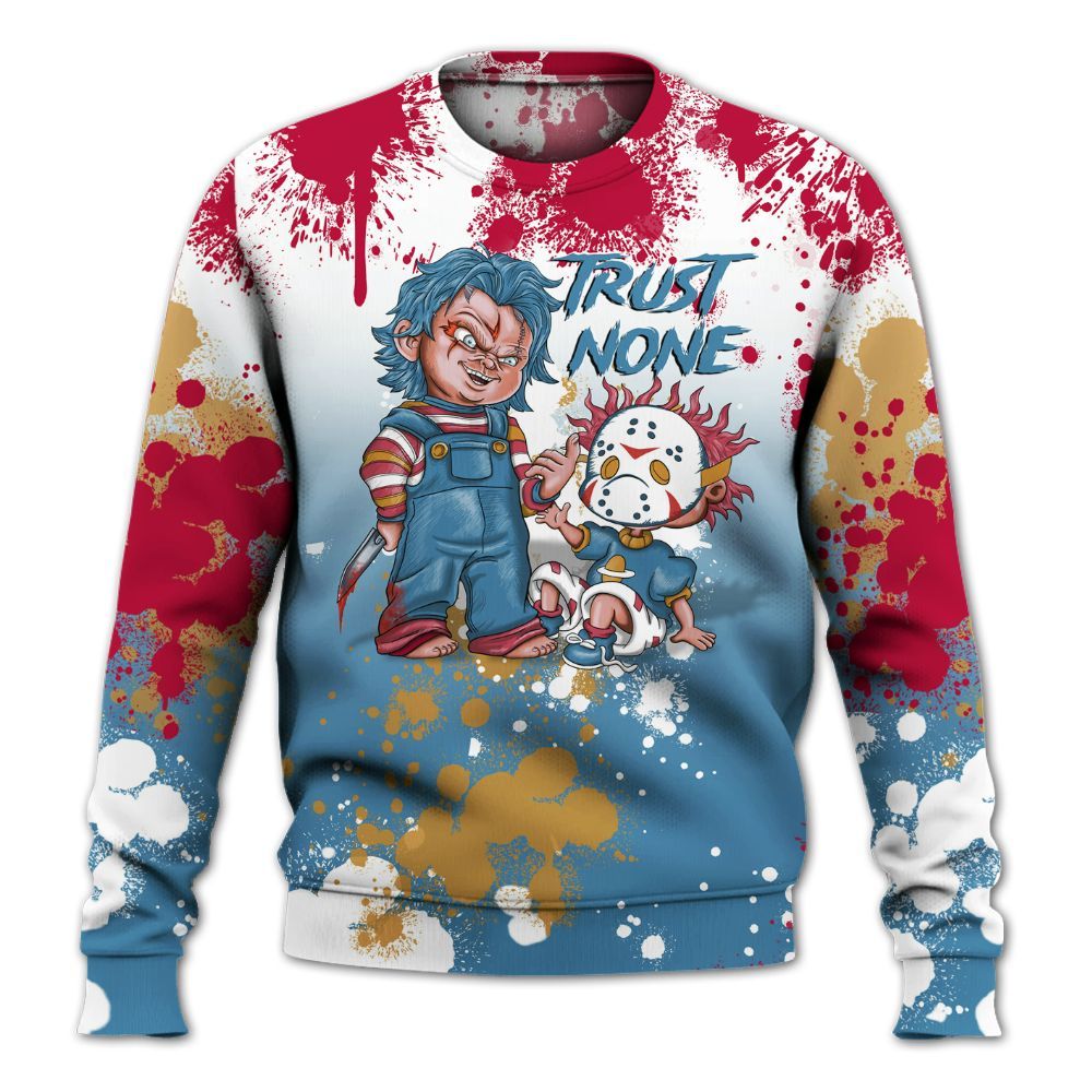 Sweatshirt To Match GS Messy Room 4s - Trust No One Scary All Over Print