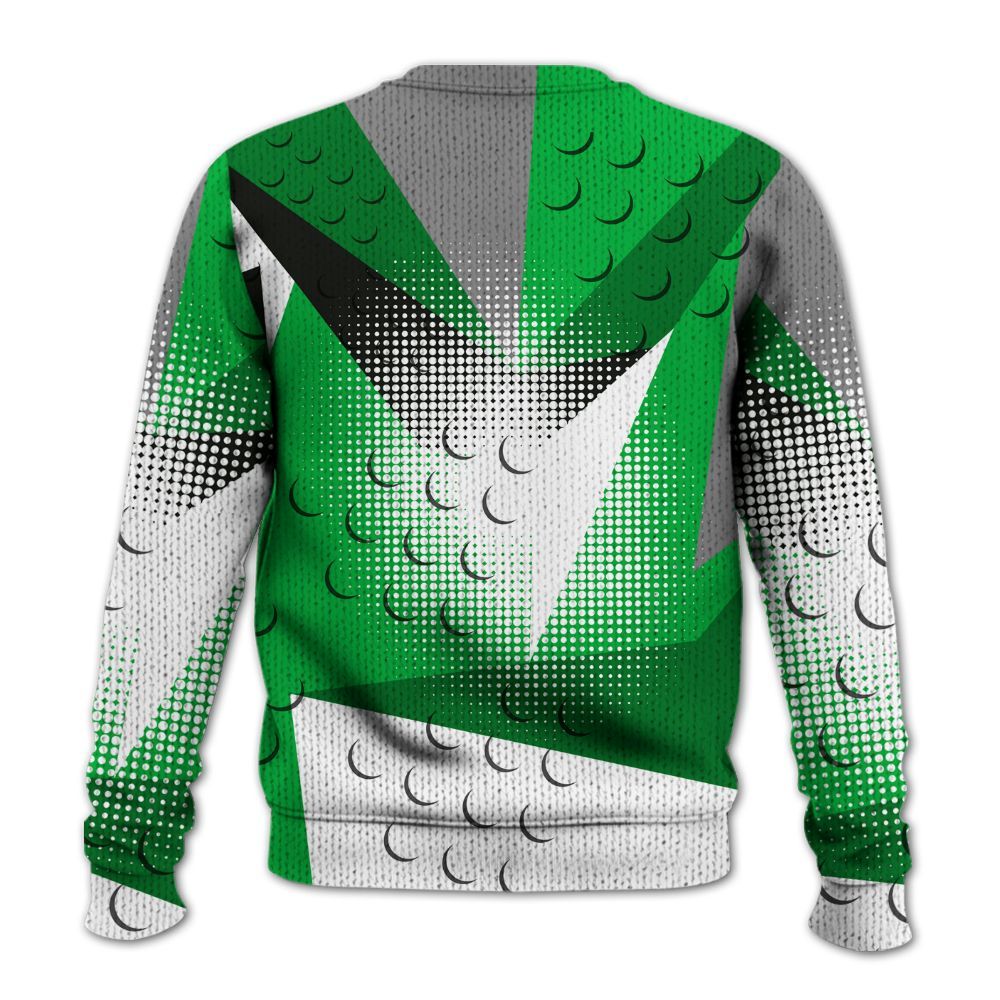 Knitted Sweater To Match Lucky Green 5s - Poly Custom Name Number 23 5s