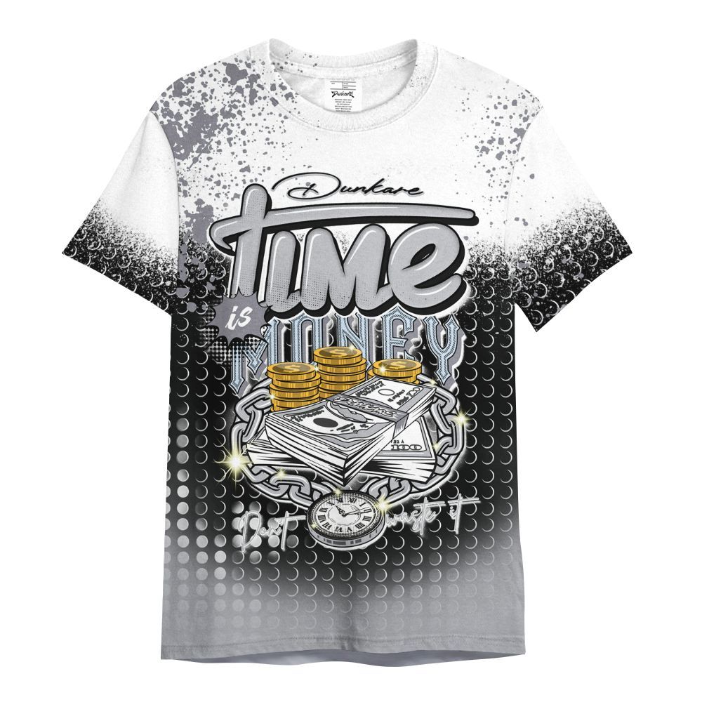 Shirt To Match Low Cement Grey 11s - Halftone Time Is Money All Over Print