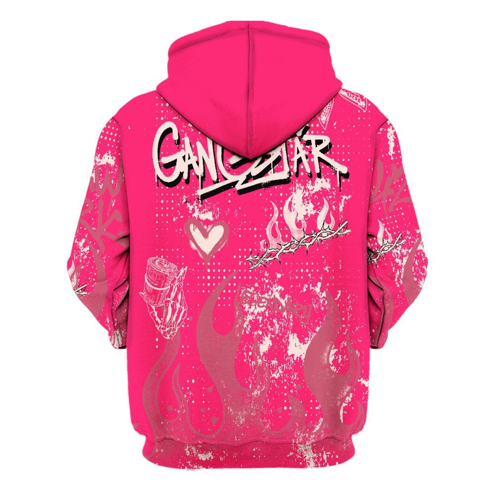 Hoodie To Match A'One Hyper Pink Shirt, Lucky Money Paid In Full Graffiti All Over Print