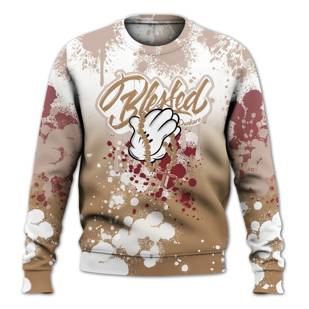 Sweatshirt To Match Kobe 4 Gold Medal - God Blessed Ink Drip All Over Print