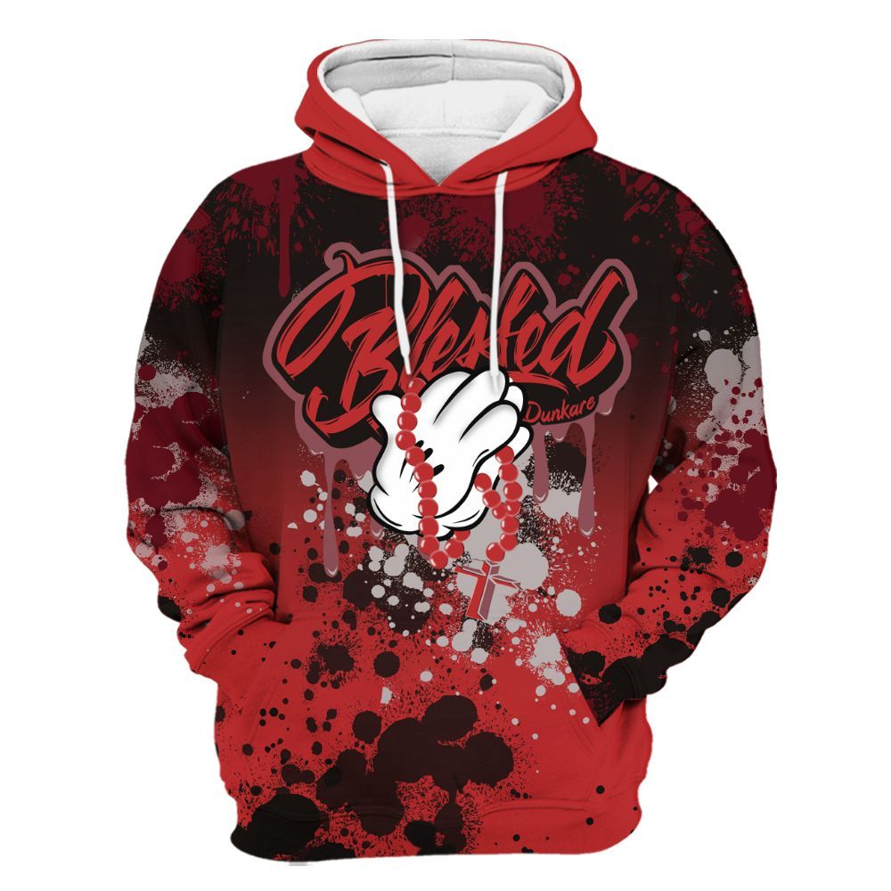 Hoodie To Match Kobe 9 Elite Christmas - God Blessed Ink Drip All Over Print