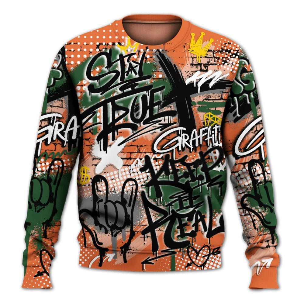 Sweatshirt To Match Low Miami 5s - True It Real Graffiti Streetwear All Over Print