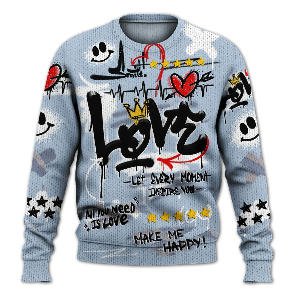 Knitted Sweater To Match Ja 2 Induction - Happy Love Beats Graffiti Streetwear