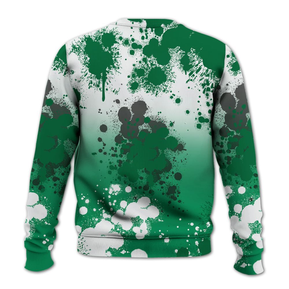 Sweatshirt To Match Mid Lucky Green 1s - God Blessed Ink Drip All Over Print