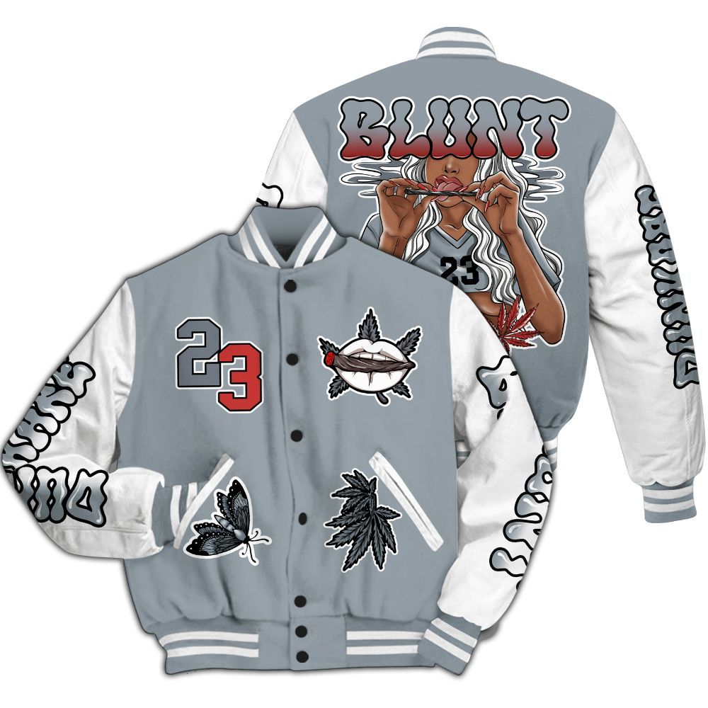 Varsity Jacket To Match Wolf Grey 13s - Bluntz Unique All Over Print