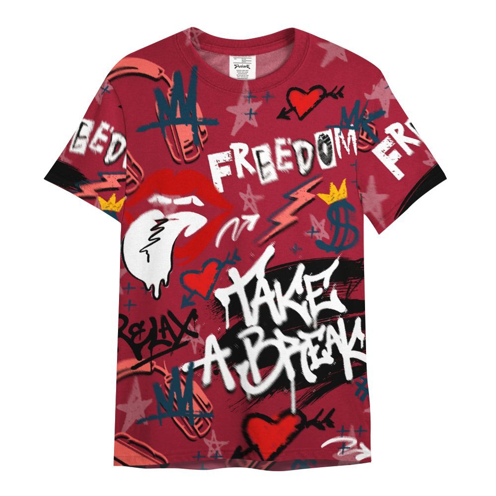 Shirt To Match Mid Multi Color 2022 1s - Take Break Freedom Graffiti Streetwear All Over Print