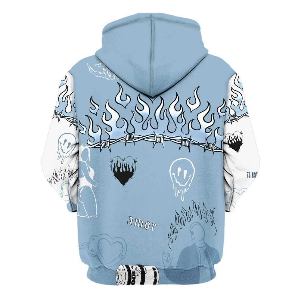 Hoodie To Match High University Blue 1s - Snake Trust No One All Over Print