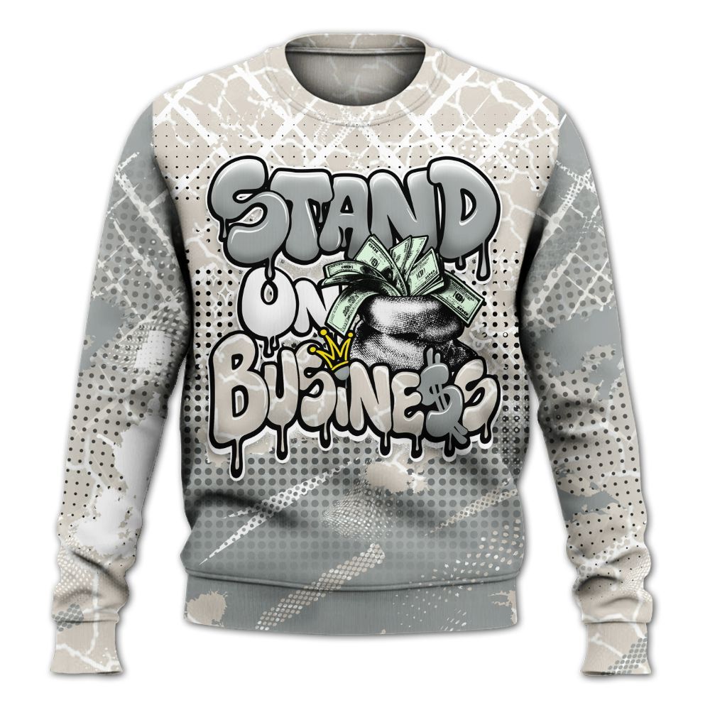 Sweatshirt To Match Retro Pure Money 3s - Halftone Stand Business Dripping All Over Print