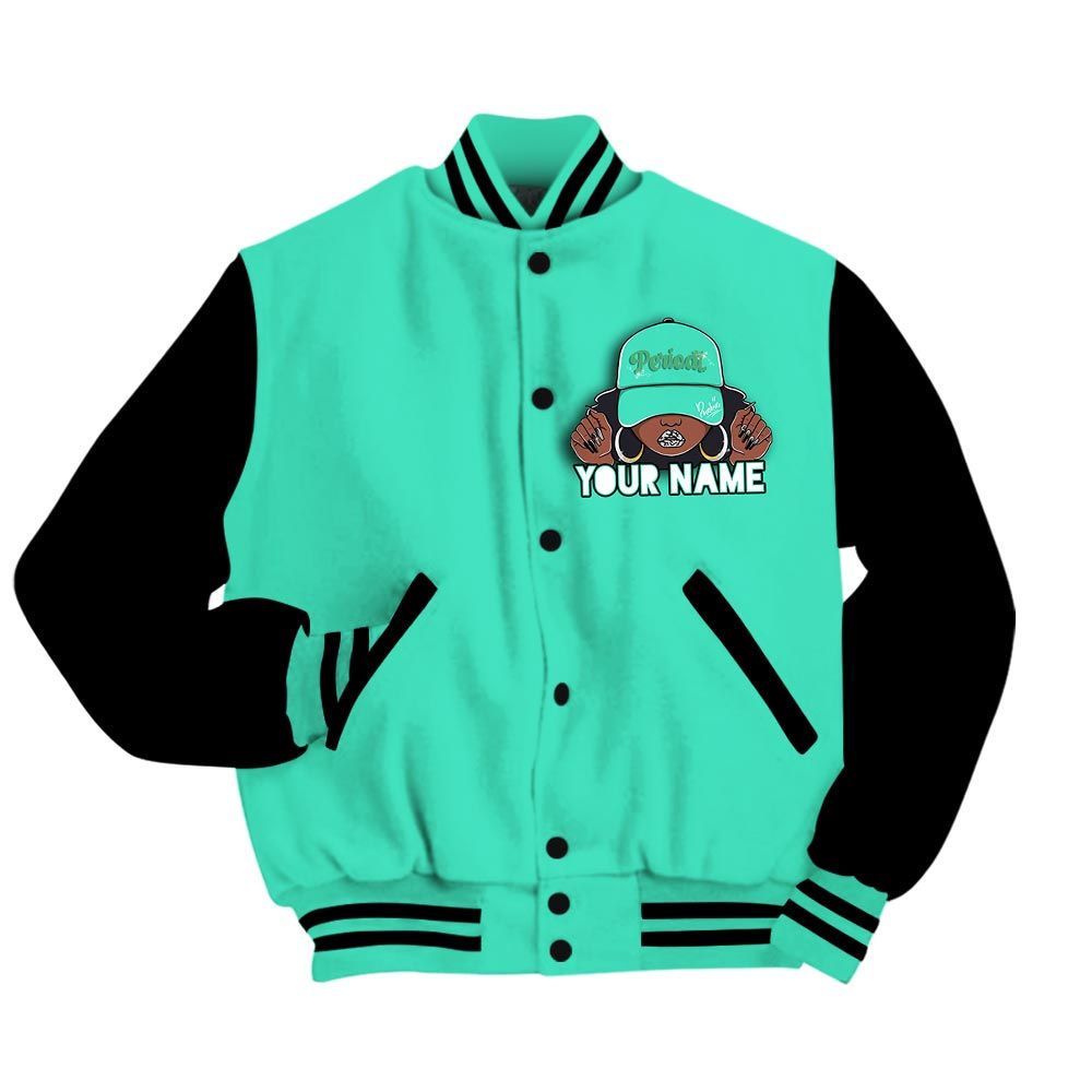 Varsity Jacket To Match Varsity Streetwear Custom Name Black Girl, 3 Green Glow T-Shirt, Sneaker Black Green Glow 3s Baseball Varsity Jacket 1604 NCT
